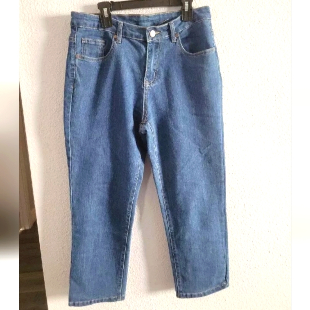 BROOKE SHIELDS  Timeless Womens Petite Ankle Jeans Stretch Mid Rise Slim Leg 6P